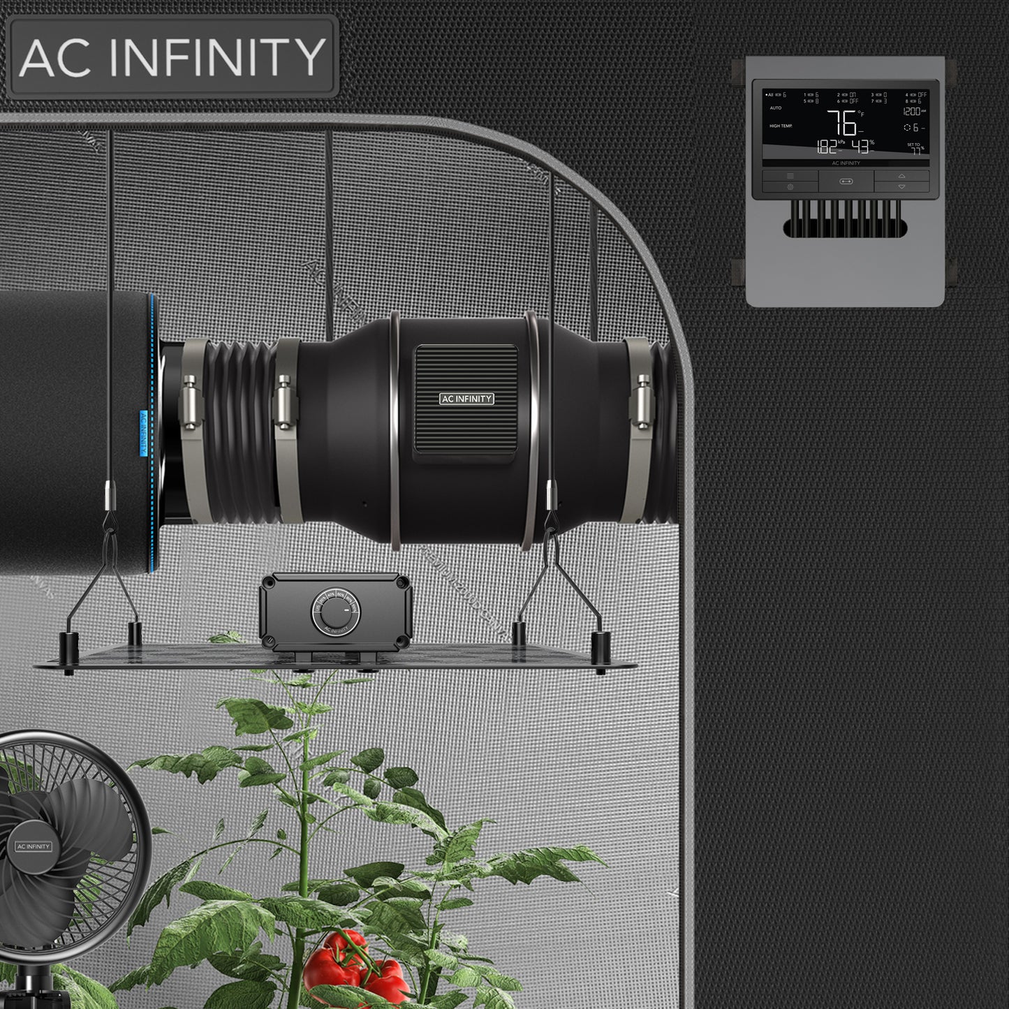 AC Infinity 69 Pro+ controller on grow tent
