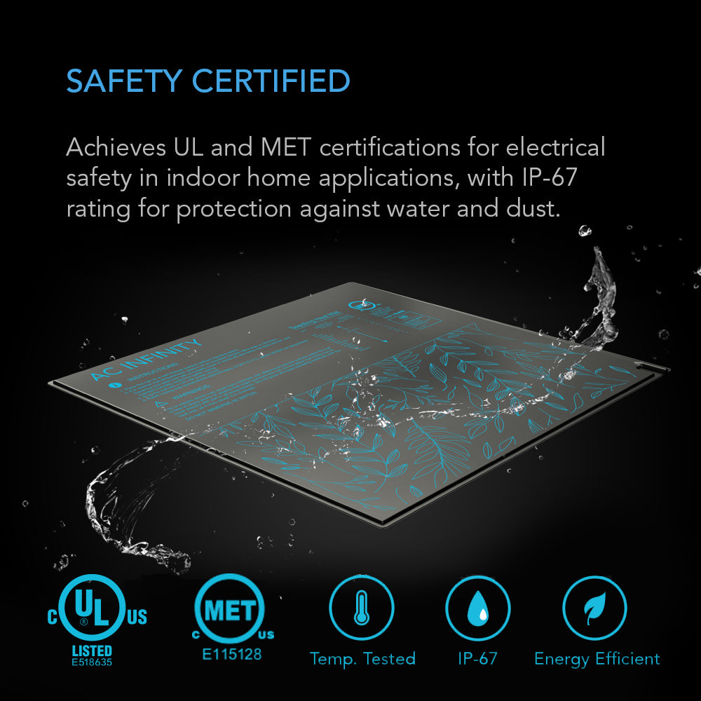 AC Infinity seedling heat mat certification