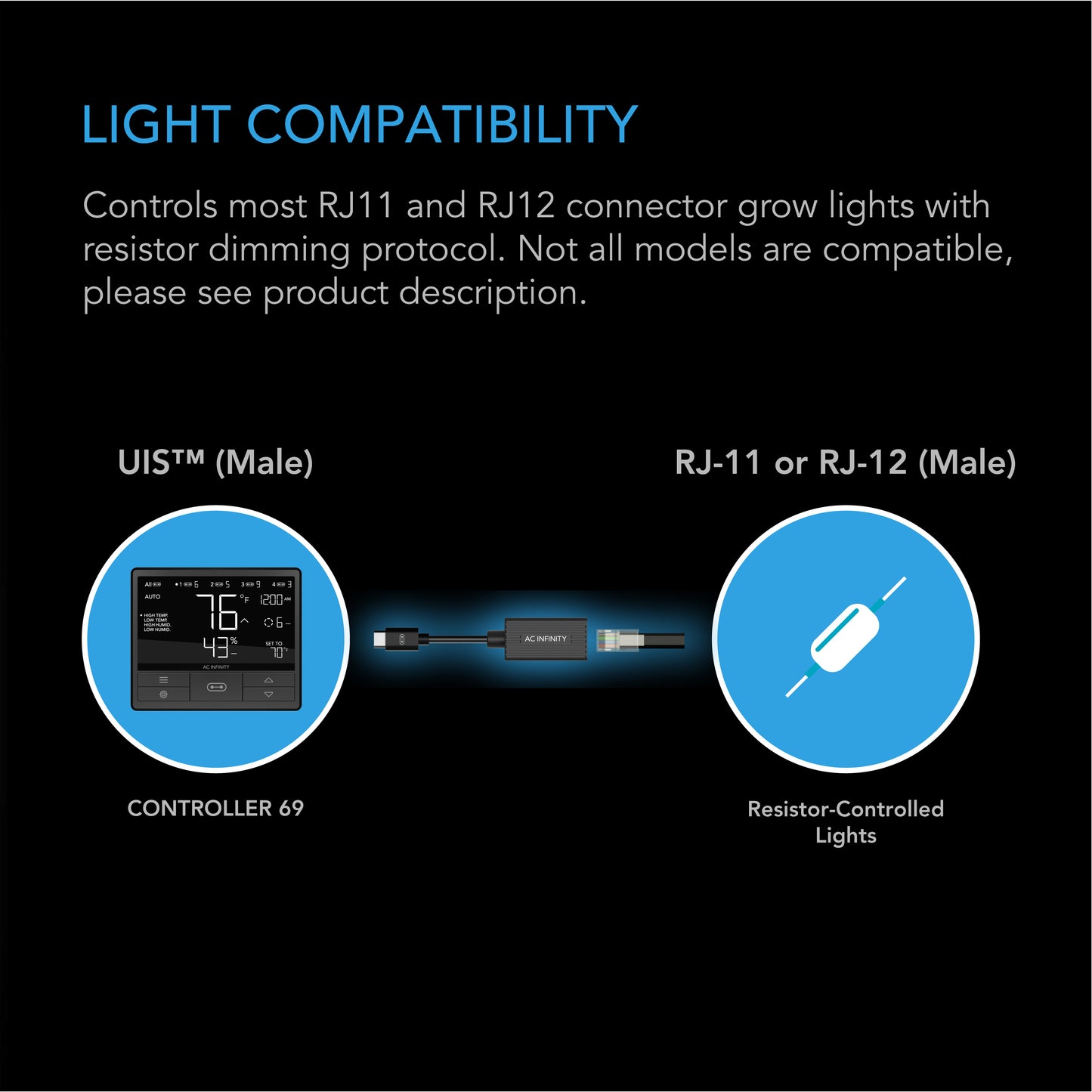 AC infinity adapter type B light adapter light compatability