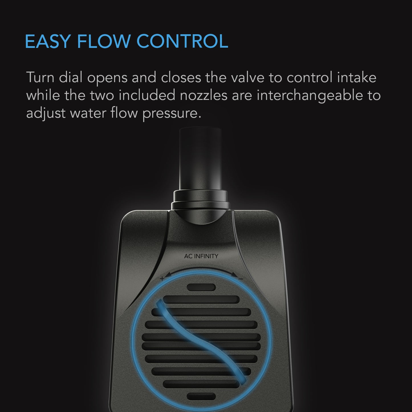 AC Infinity water pump flow control