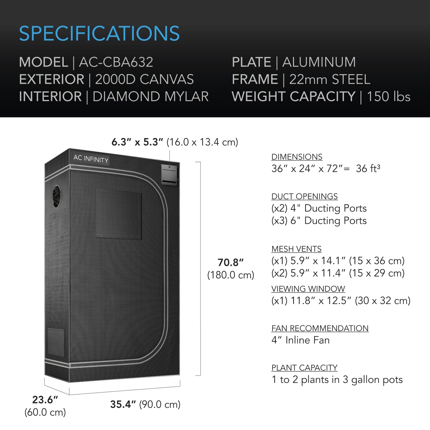 Cloudlab 632 3x2 Grow Tent