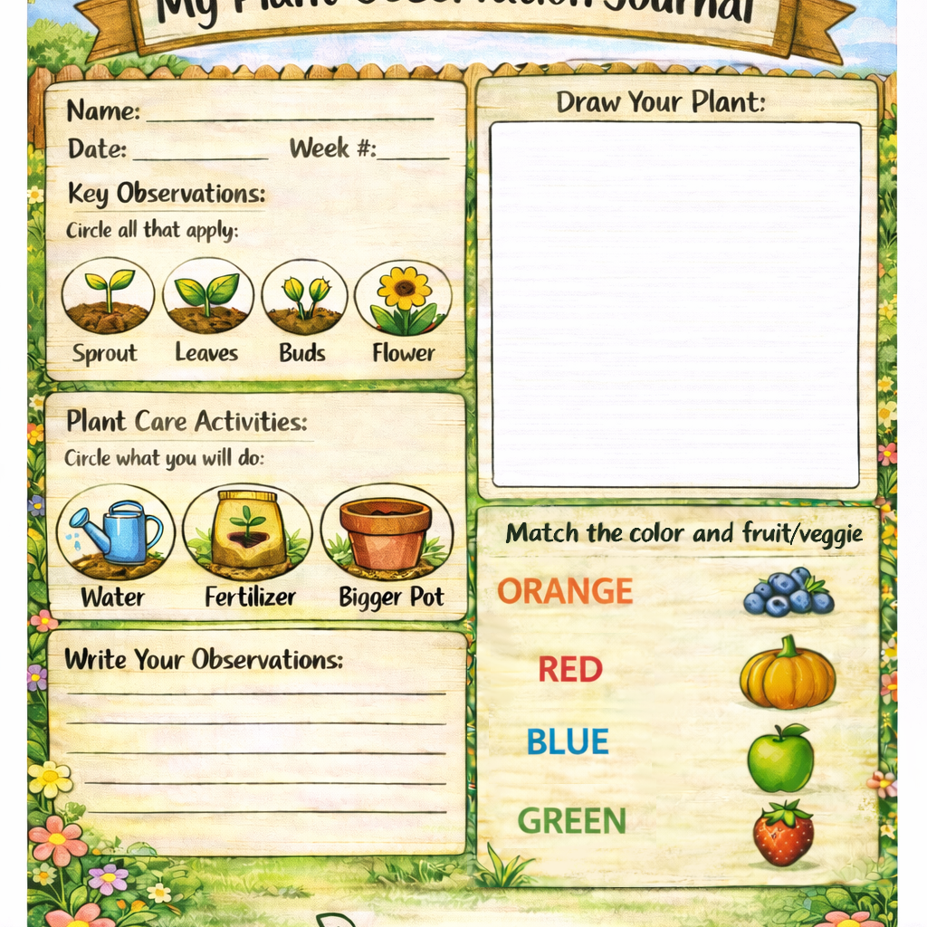 My Plant Observation Journal | Digital Download