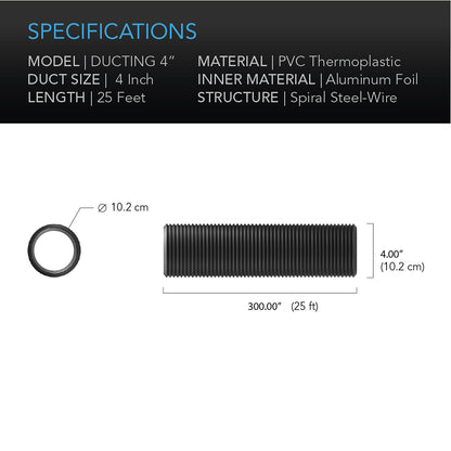 25ft duct tube specs