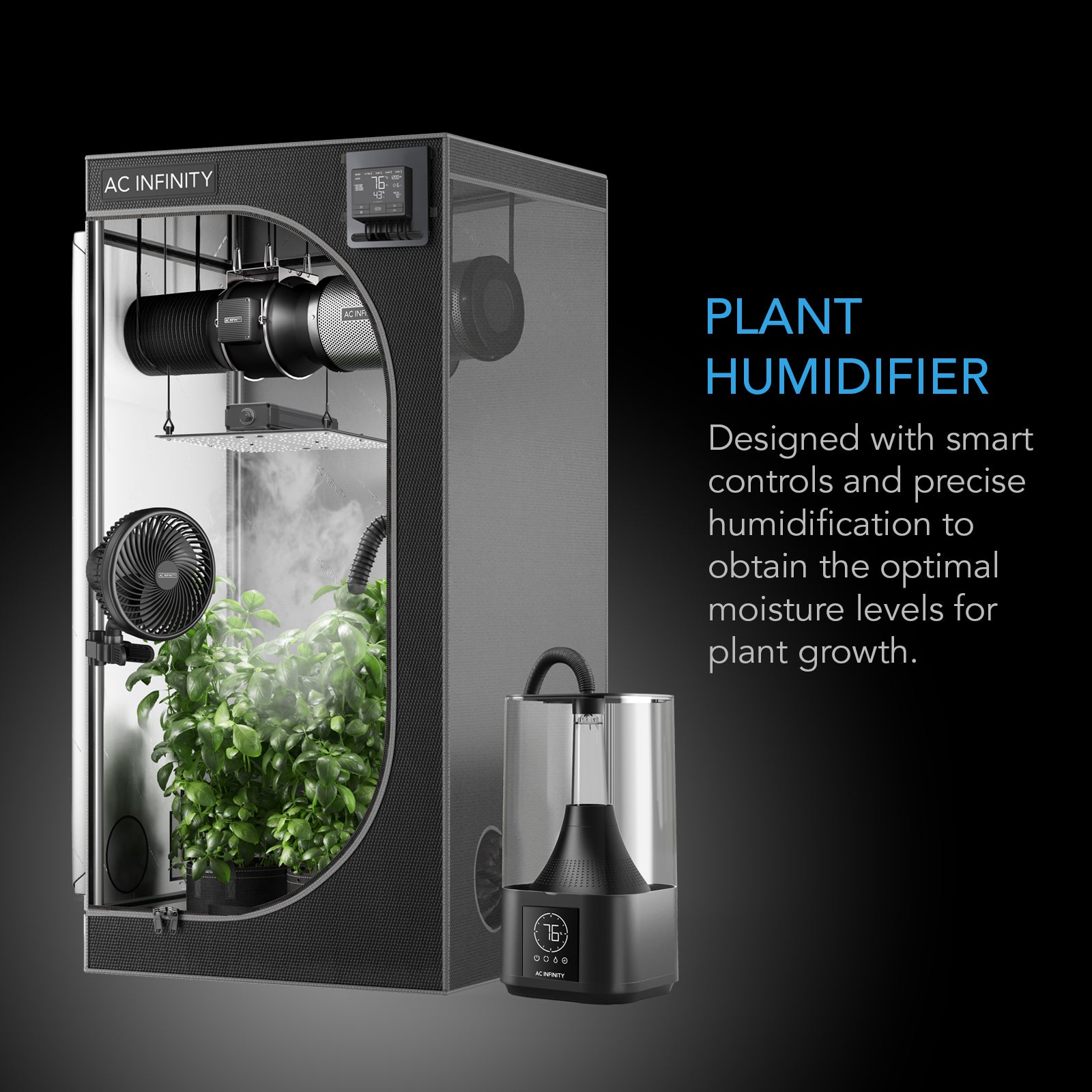 AC INFINITY 4.5 liter humidifier with grow tent