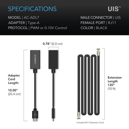 AC infinity adapter type A light adapter specs