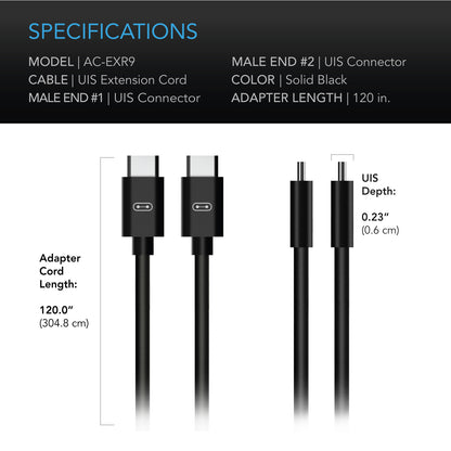 AC Infinity UIS Male to Male 10ft extension cable specs