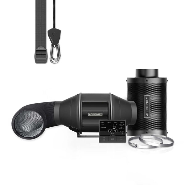 AC Infinity 4inch inline duct fan, 8ft duct, carbon filter, and 69 PRO controller overview