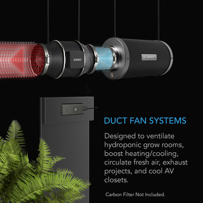 AC Infinity 4inch inline fan with wired speed controller system