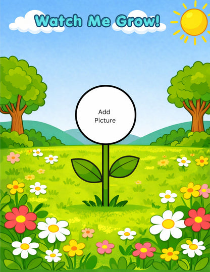 Printable Flower Craft Activity for Kids | “Watch Me Grow” Spring Bulletin Board Kit | Pre-K to 1st Grade Cut & Paste Activity | Digital Download