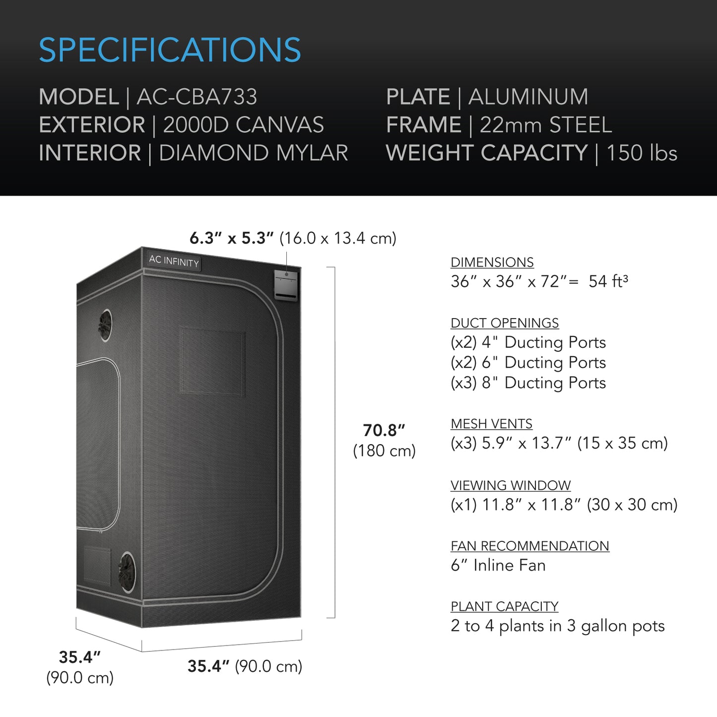 Cloudlab 733 3x3 Grow Tent