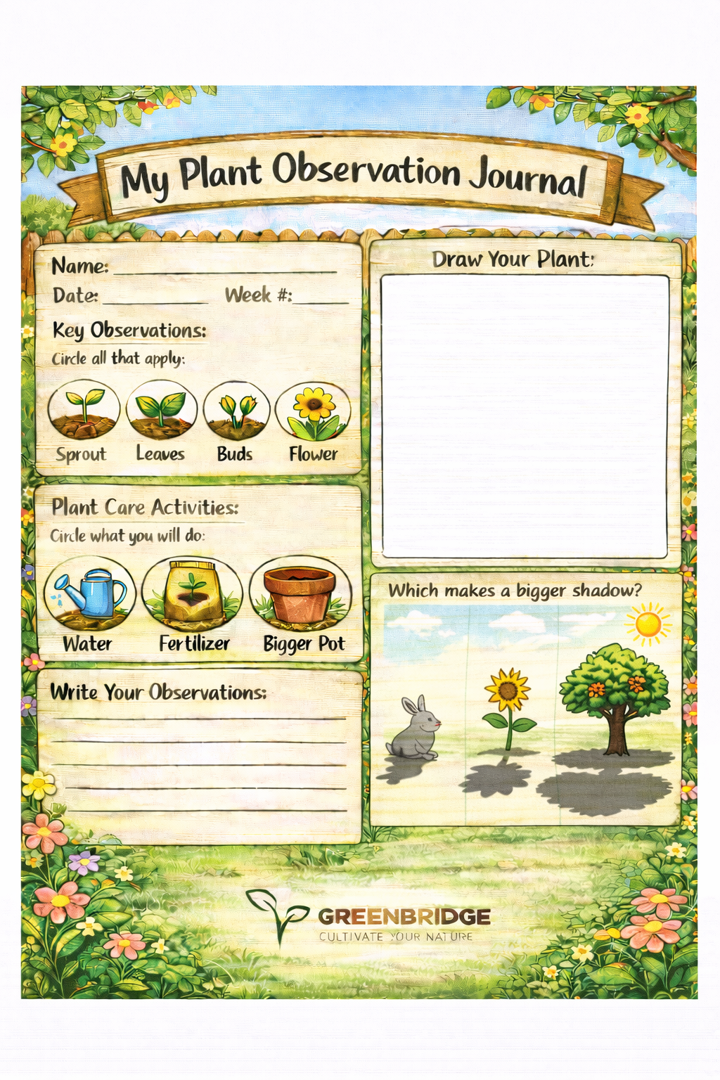 My Plant Observation Journal | Digital Download